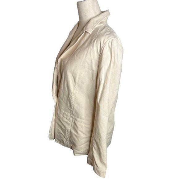 J.Crew $158 Relaxed Linen Blend Blazer Dusty Ivory Size 6 BY938 - Picture 4 of 9